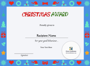 Printable Kids Christmas Certificate 