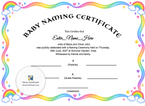 Free Rainbow Baby Naming Certificate