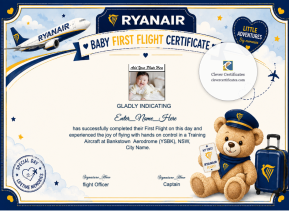 Printable Ryanair First Flight Certificate Template
