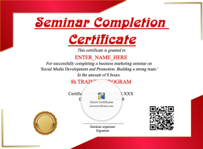 Seminar Completion Certificate
