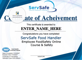 ServSafe Certificate