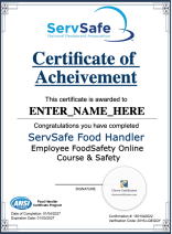 ServSafe Certificate
