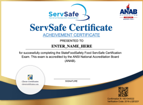 ServSafe Style Food Safety Certificate Template