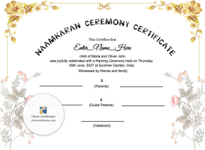 Free Sikh Naming Ceremony Certificate