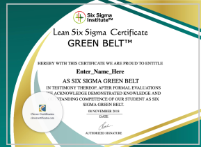 Free Six Sigma Green Belt Certificate