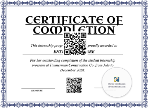 Student Internship Completion Certificate