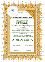 Nikah Certificate — Sunni