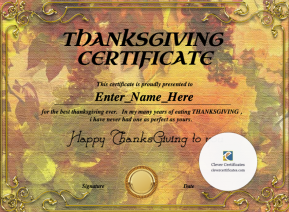 Free Thanksgiving Employee Appreciation Certificate