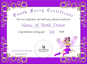Tooth Fairy Certificate 2