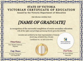 Free Victoria VCE Certificate Template