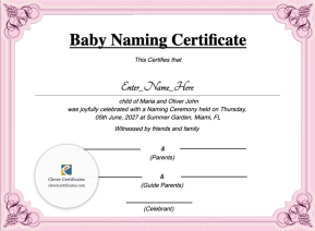 Free Virginia Baby Naming Certificate