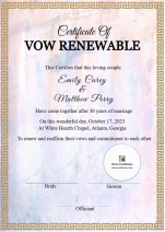 Vow Renewal Certificate – A4 Portrait