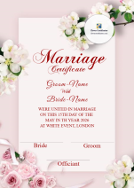 Wedding Marriage Certificate – A4 Portrait