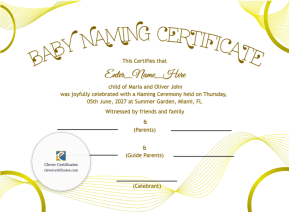 Free West Virginia Baby Naming Certificate