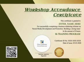 Workshop Attendance Certificate